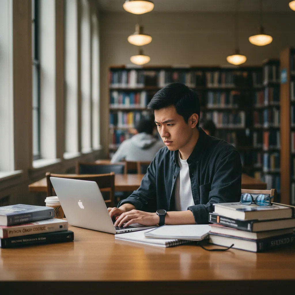 Un étudiant en BTS SIO prépare son portfolio de développeur web