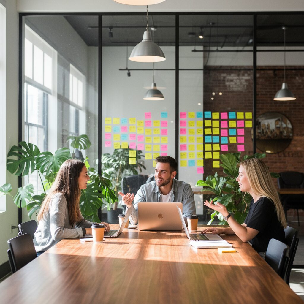 Groupe d'étudiants collaborant sur un exercice de cybersécurité