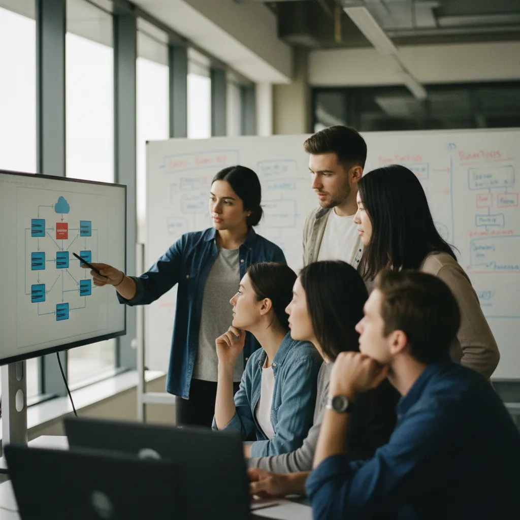 Des étudiants BTS SIO collaborant sur une architecture réseau virtualisée