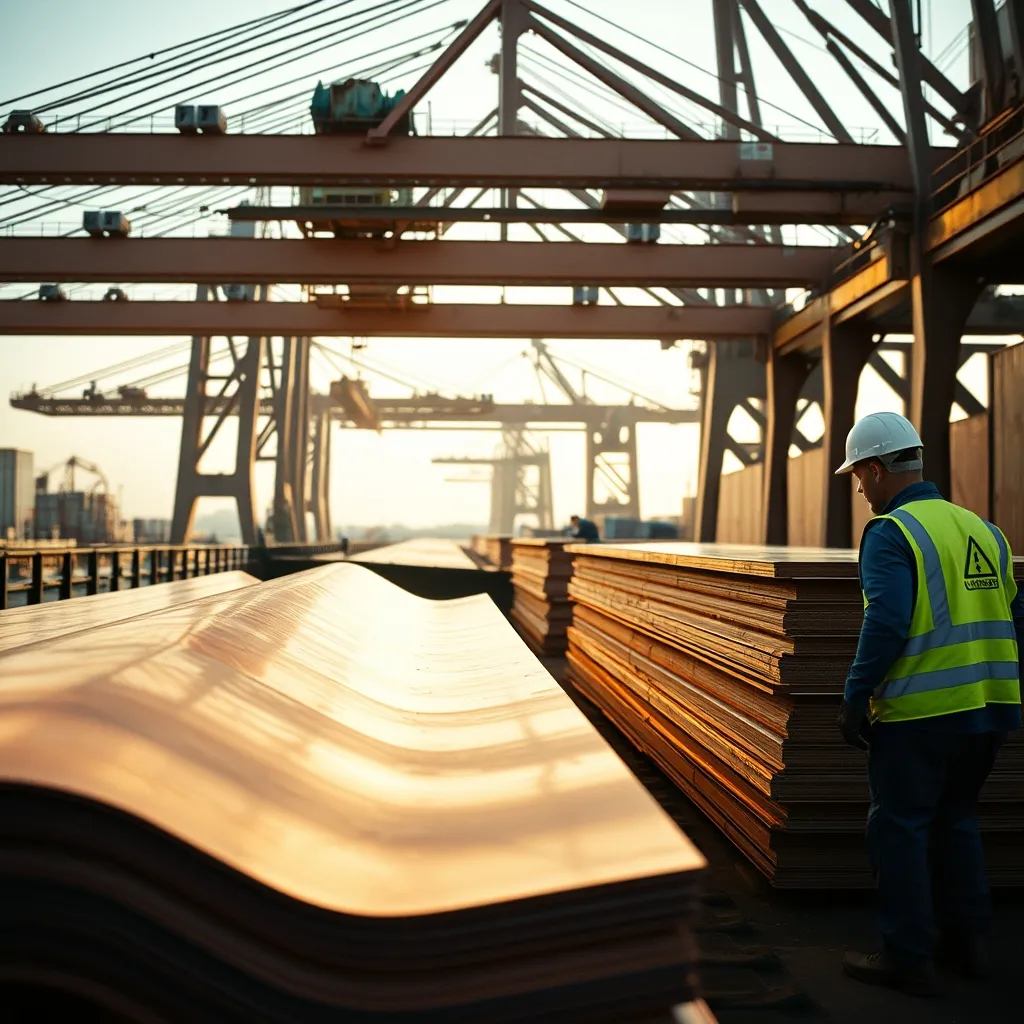 Les opérations de déchargement de plaques métalliques exposent les dockers à des risques importants