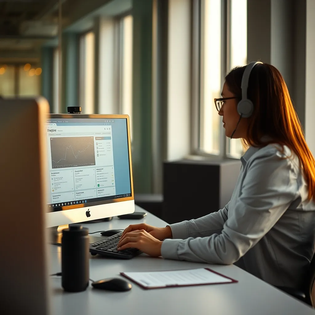 Un technicien de proximité assure le support utilisateur dans un environnement d'entreprise