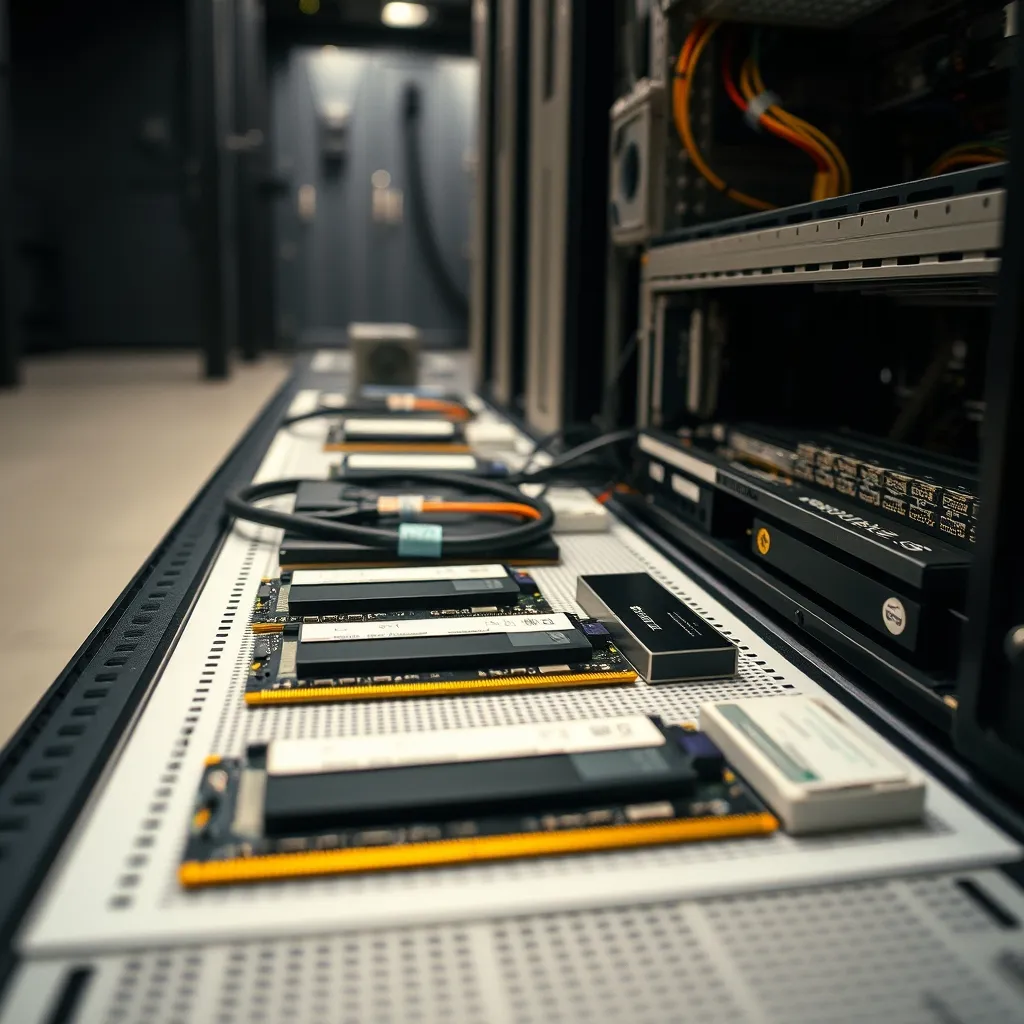 Composants matériels d'un serveur de virtualisation avant installation en rack