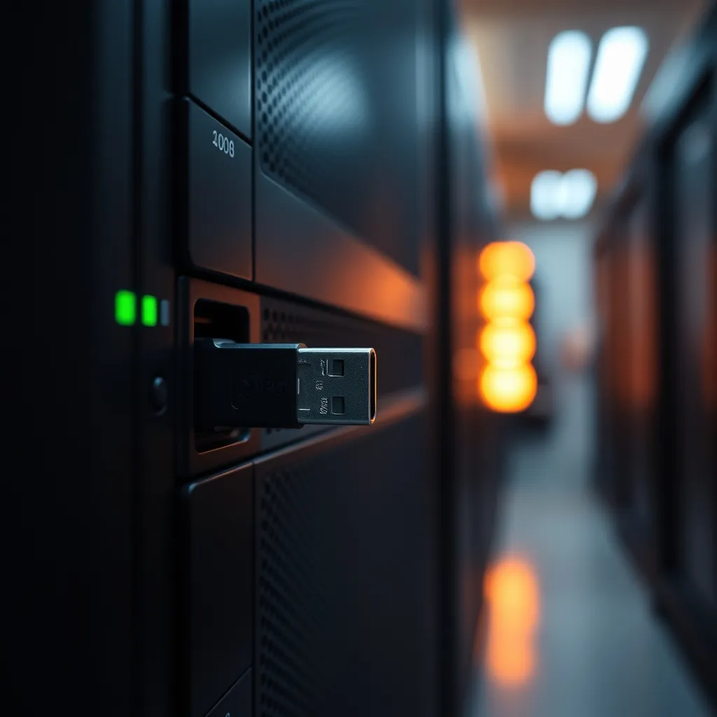 Clé USB bootable prête pour l'installation de Windows Server sur un serveur physique