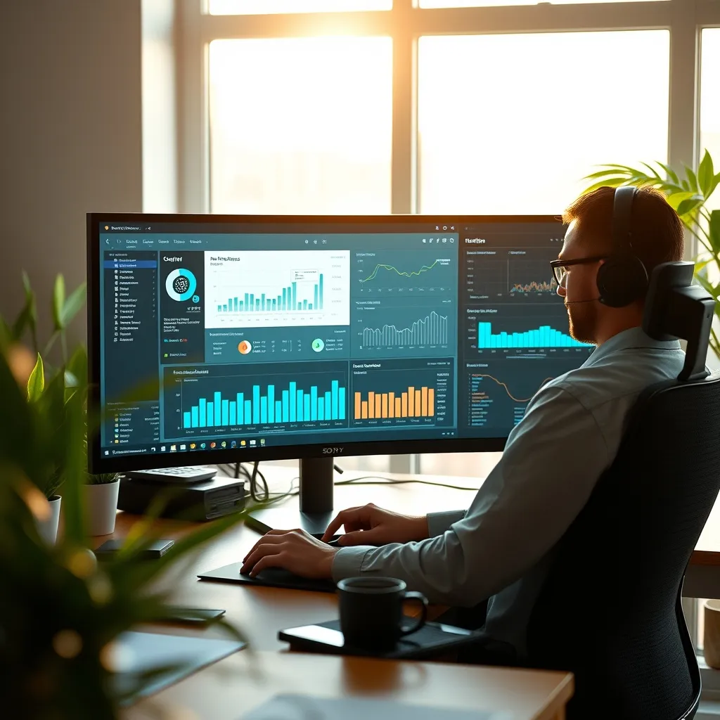 Un développeur consulte son tableau de bord d'infrastructure cloud depuis son poste de travail